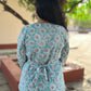 Mint floral wrap top