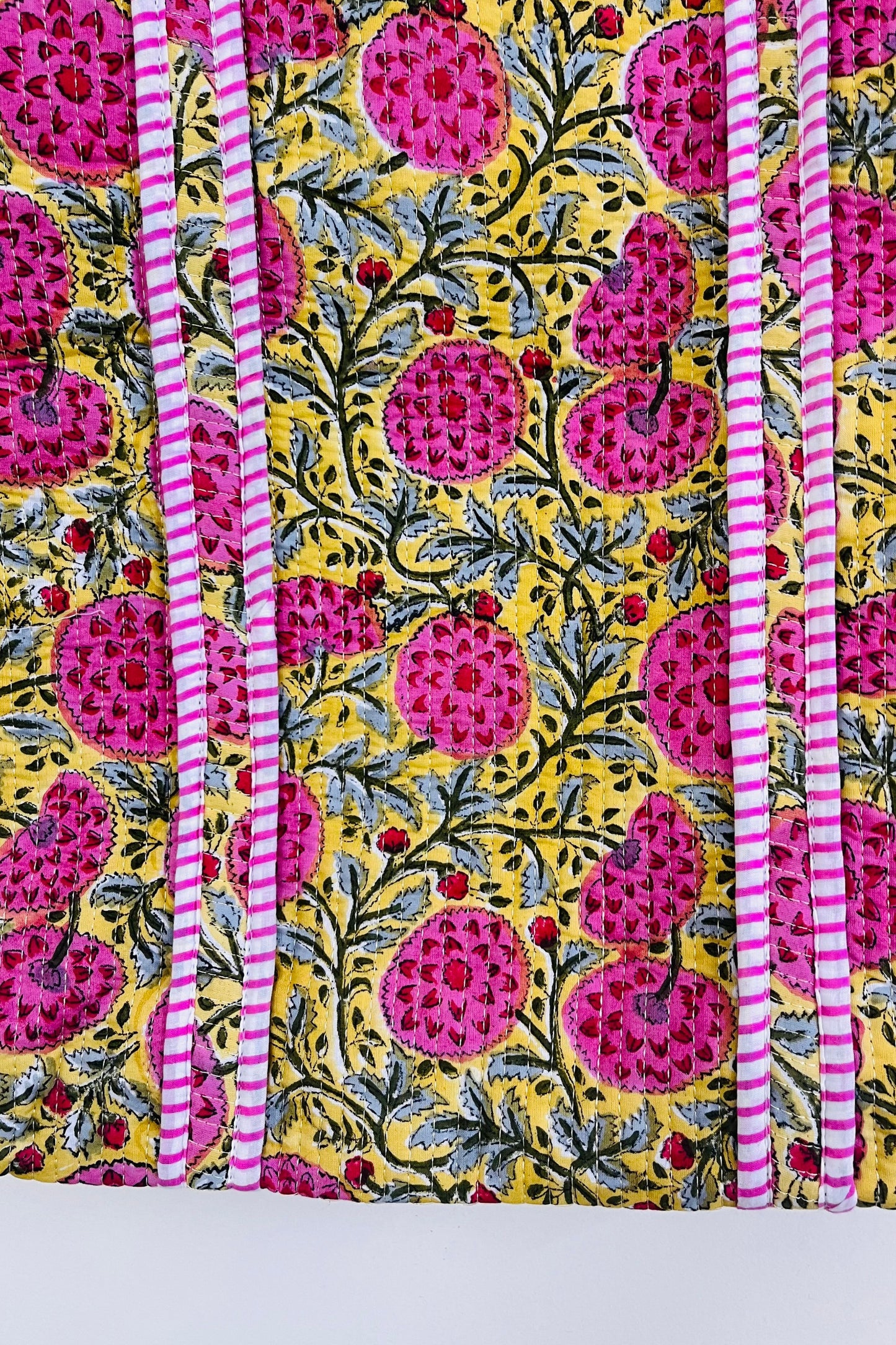 Yellow block printed bag