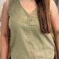 Lila handspun vest-  Khaki green