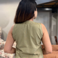 Lila handspun vest-  Khaki green