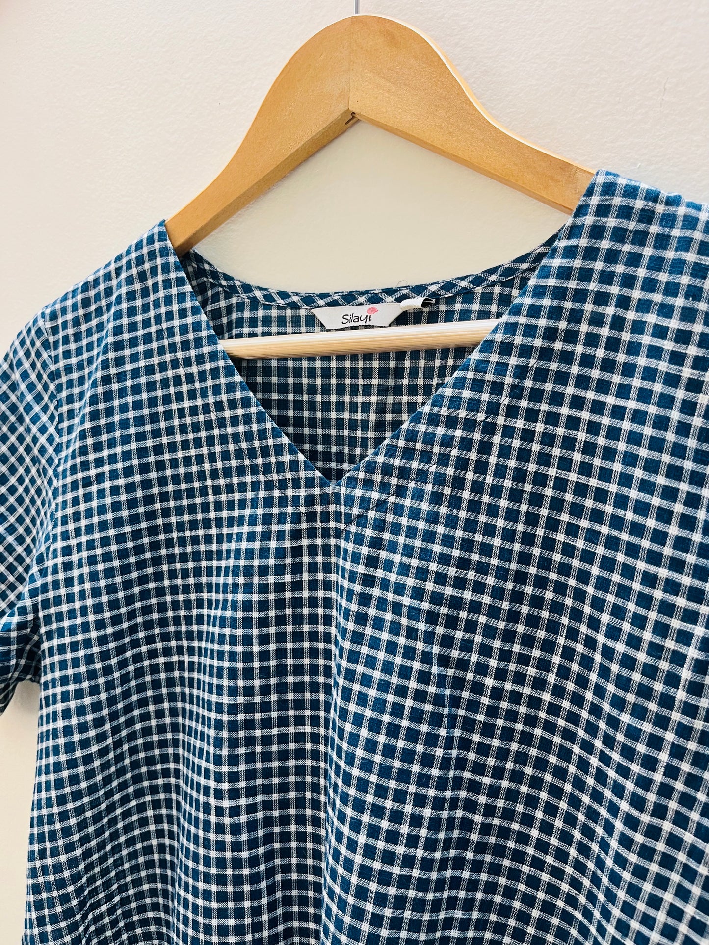 Blue handloom checks dress XS and M