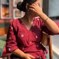 Phool wrap top- Maroon