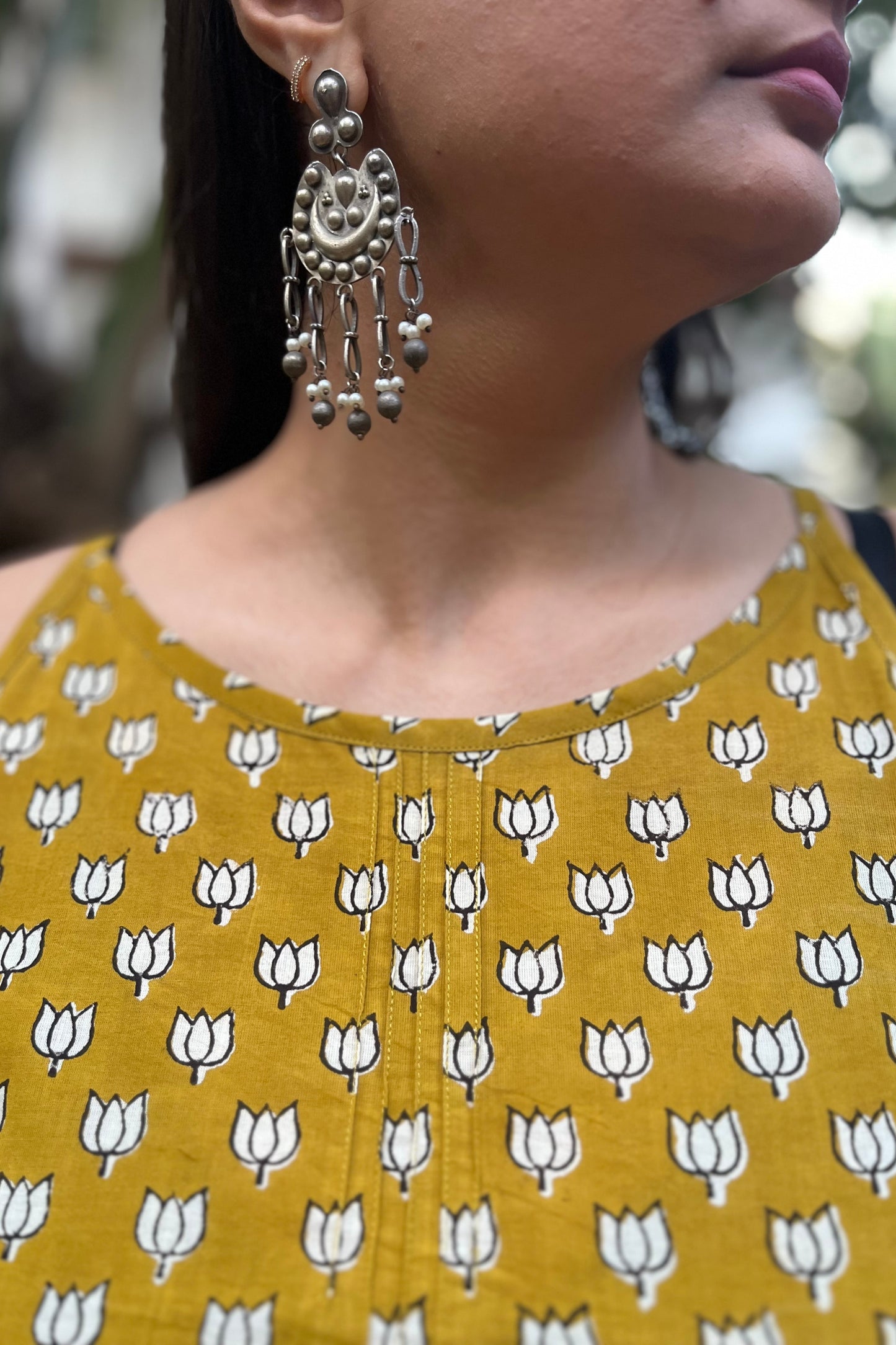 Mustard block printed camisole