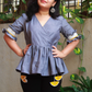 Grey Peplum wrap top