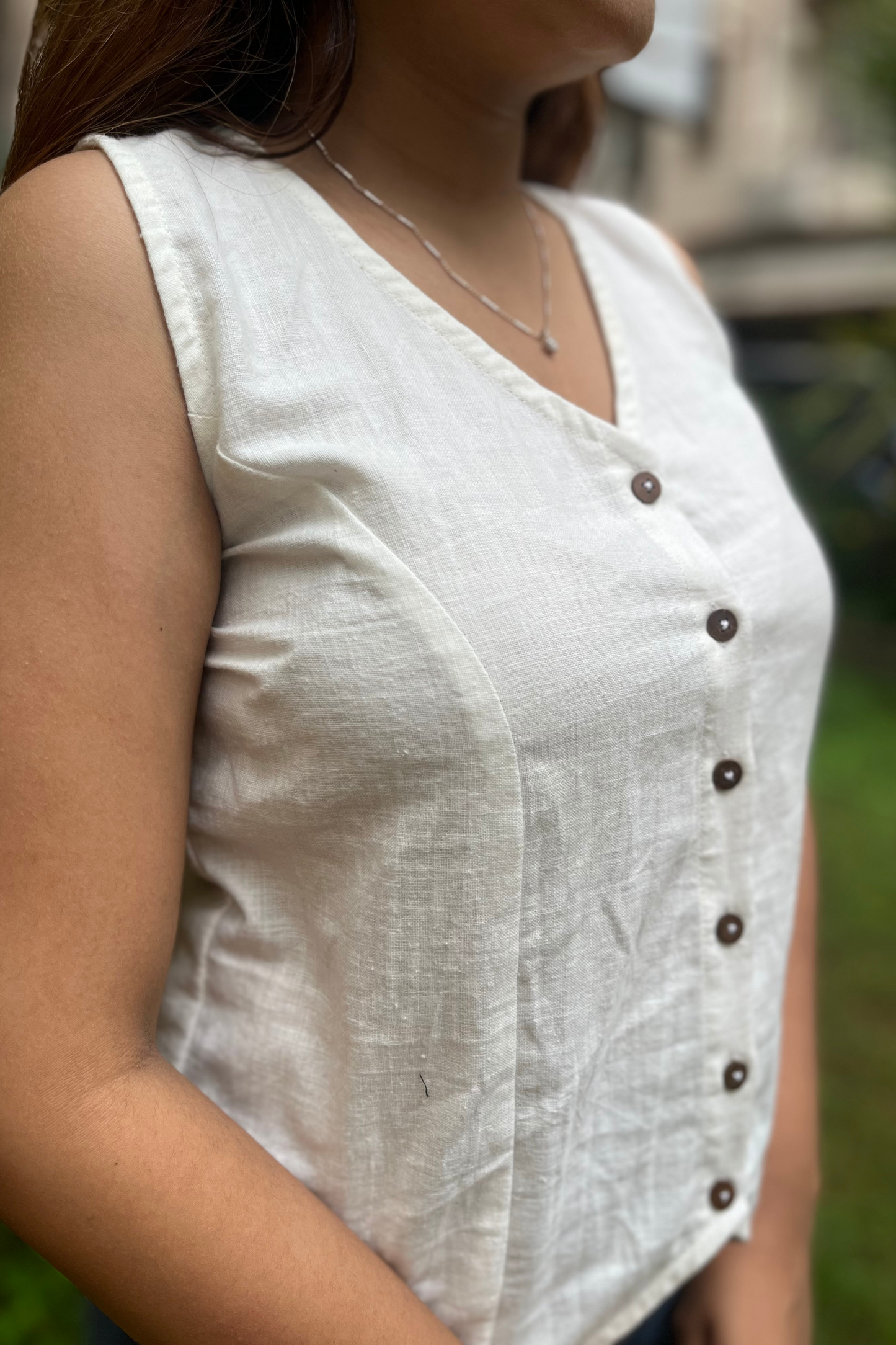 White handspun Vest