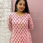 Ruhani A-line kurti-Pink