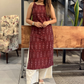 Maroon Ikat kurti
