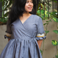 Grey Peplum wrap top