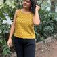 Mustard block printed camisole