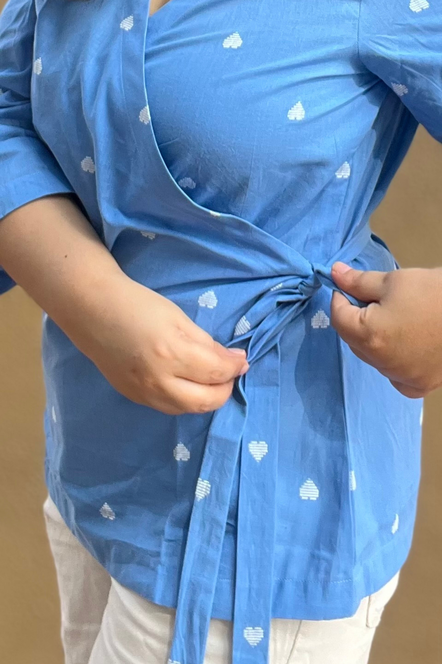 Sky blue wrap top-Limited edition-Softer feel