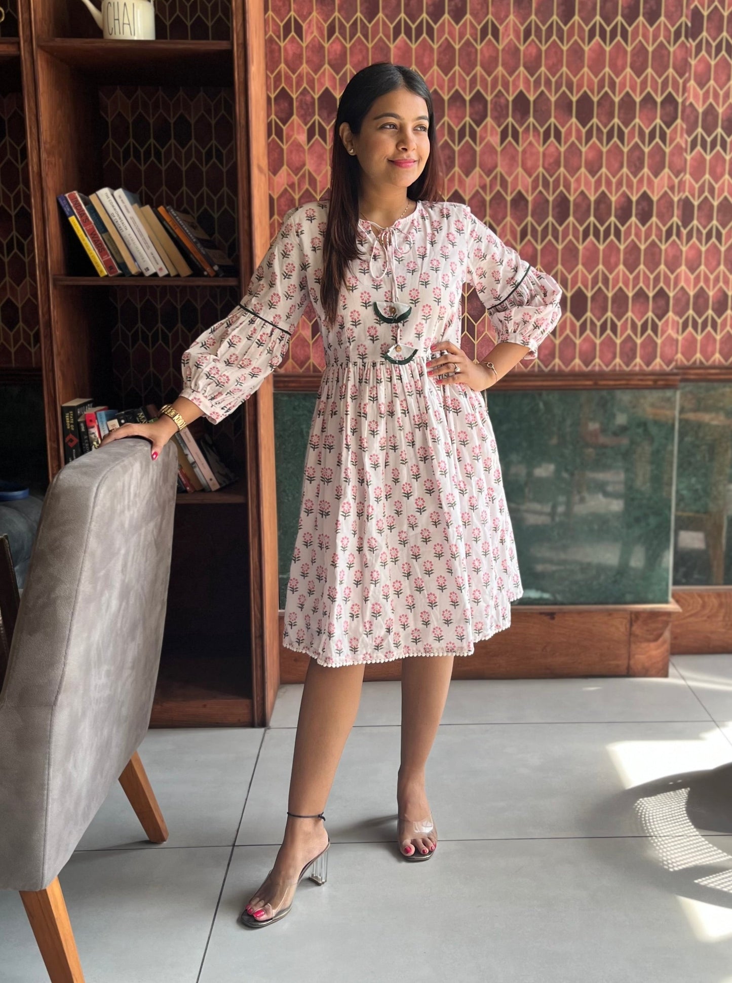 White block printed