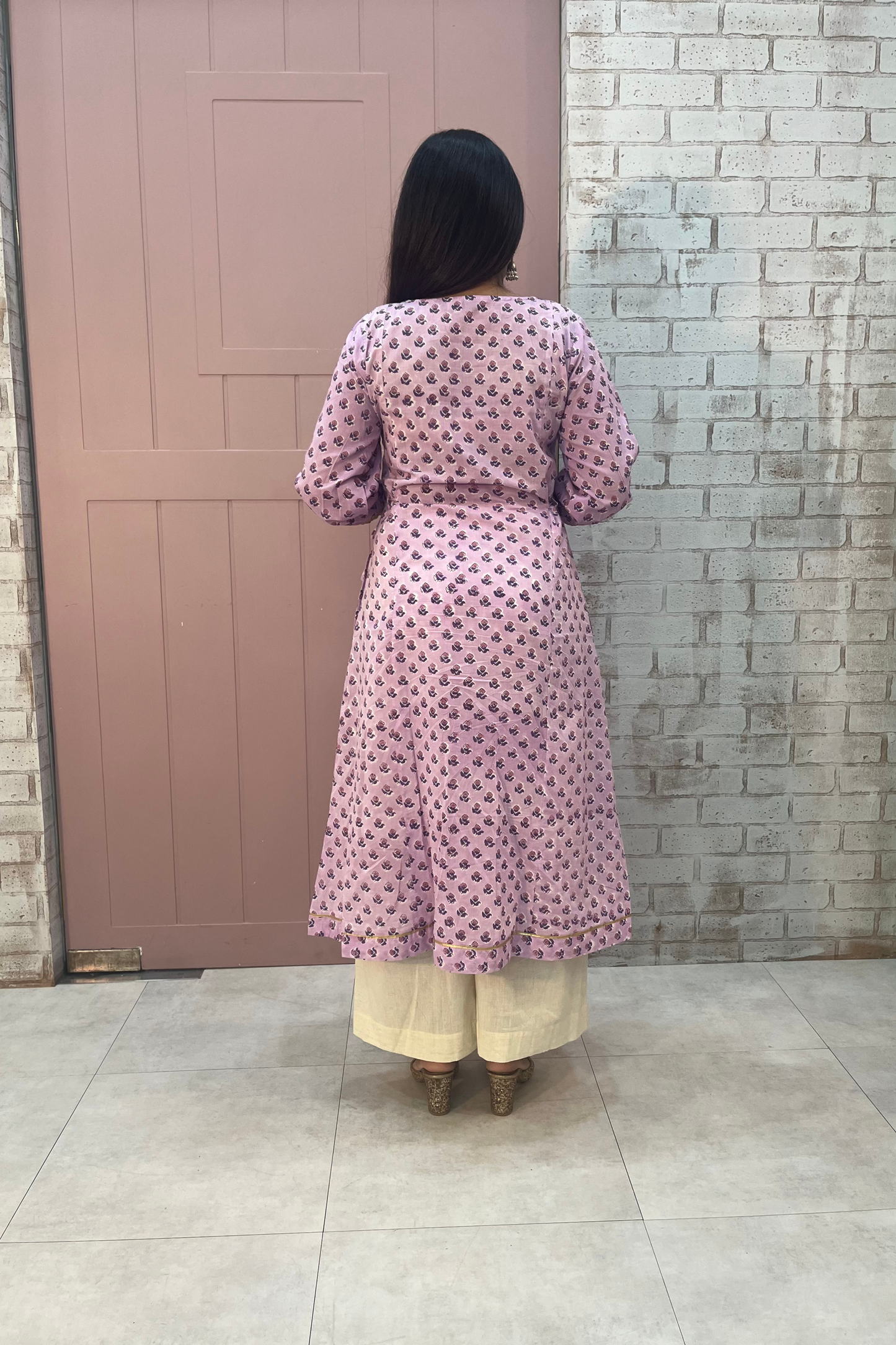 Ruhani A-line kurti- Lilac