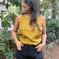 Mustard block printed camisole