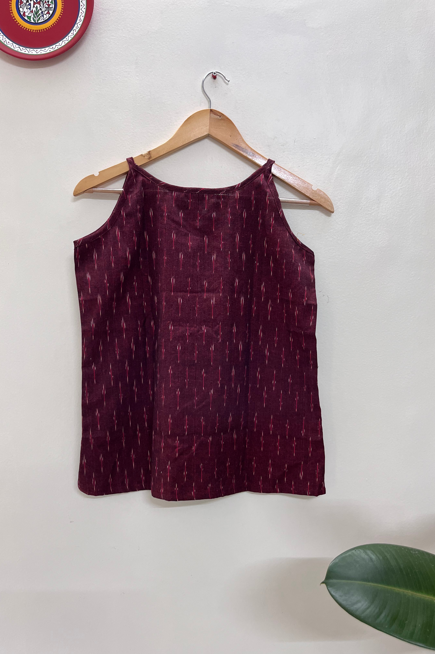 Maroon ikat camisole
