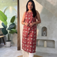 Vani block printed kurti-Rust
