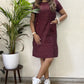 Hampi Ikat shift dress-Maroon