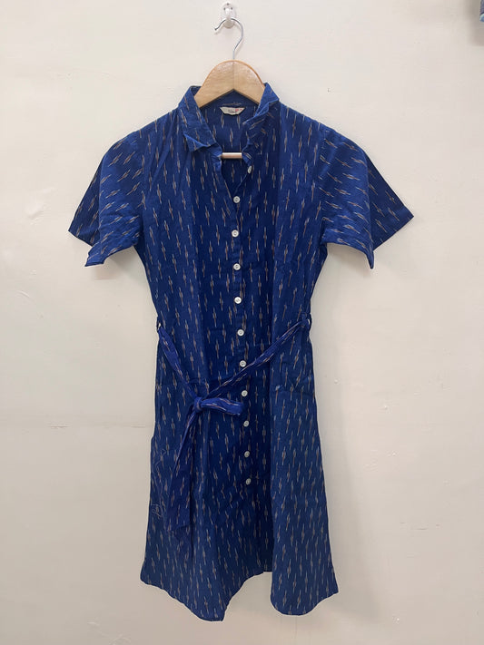 Blue ikat dress-XS