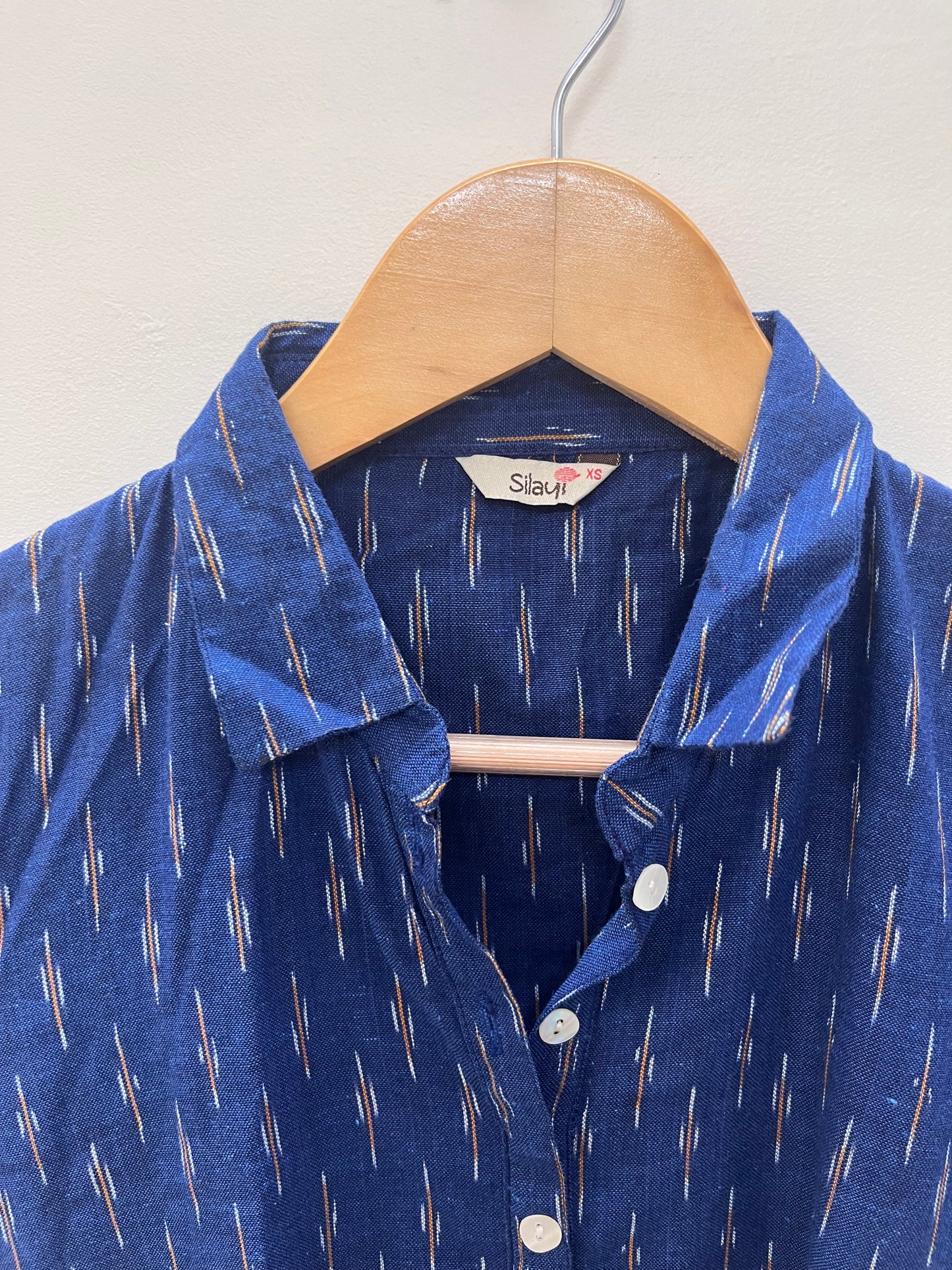 Blue ikat dress-XS