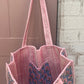 Sky blue block printed bag