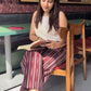 Wine wide legged Ikat pants