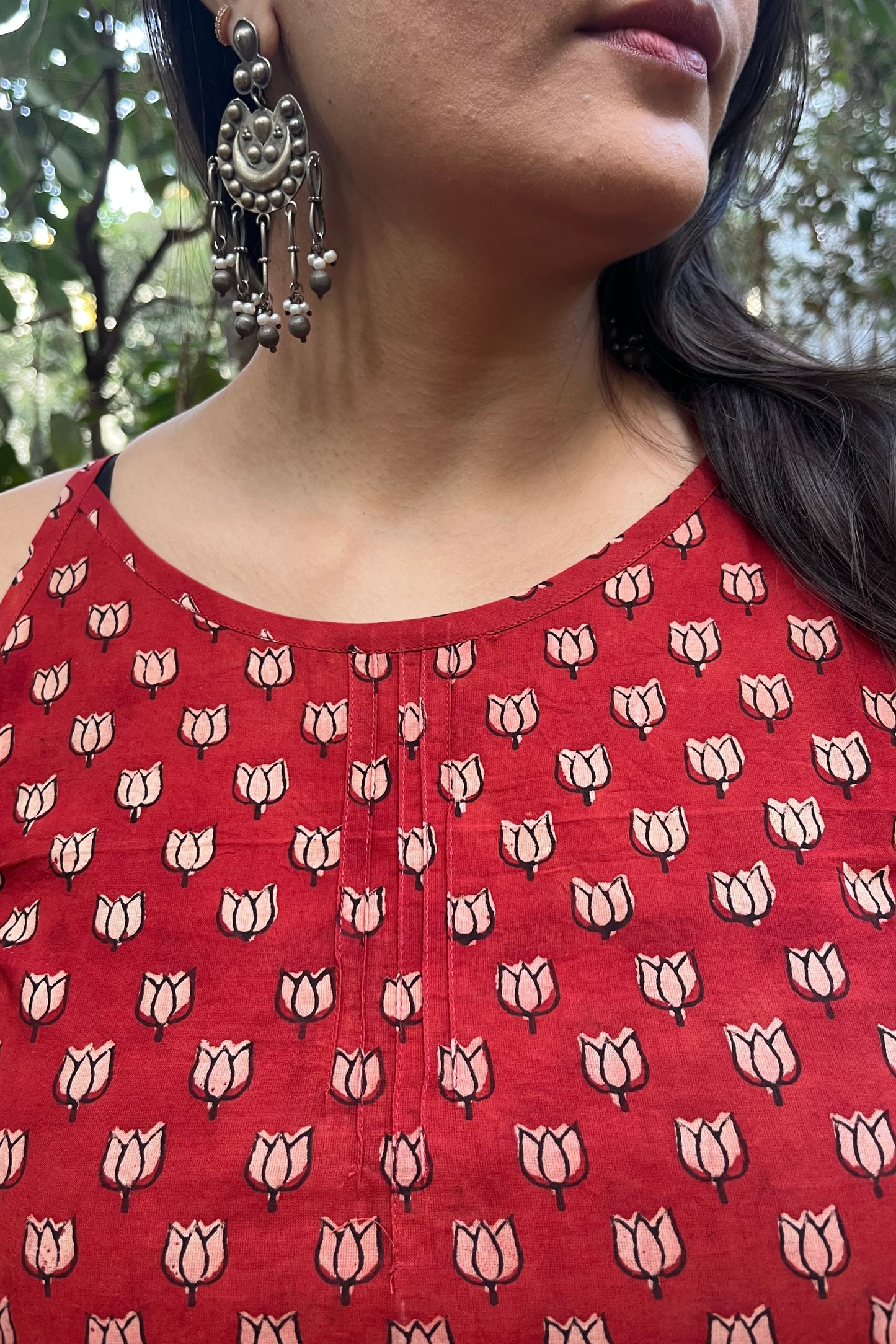 Rust block printed camisole
