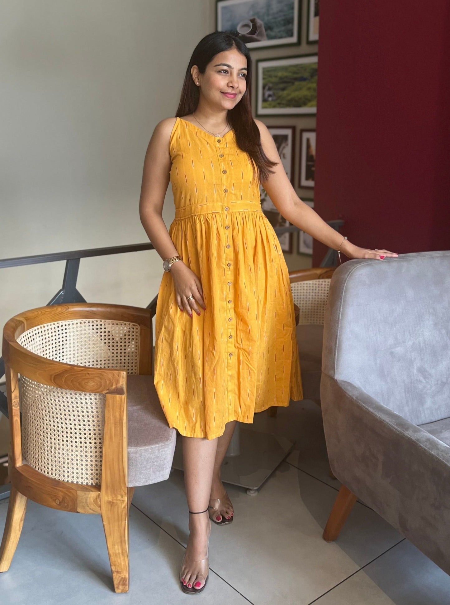 Yellow Ikat dress