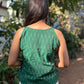 Bottle green Ikat camisole
