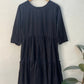 Black handloom tiered dress-S