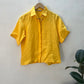 Yellow pure linen shirt-S