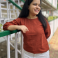 Rust handloom top