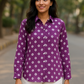 Mulmul Bandhani shirt- Purple