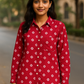 Mulmul Bandhani shirt-Red