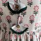 White spring block printed dress