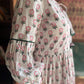 White spring block printed dress