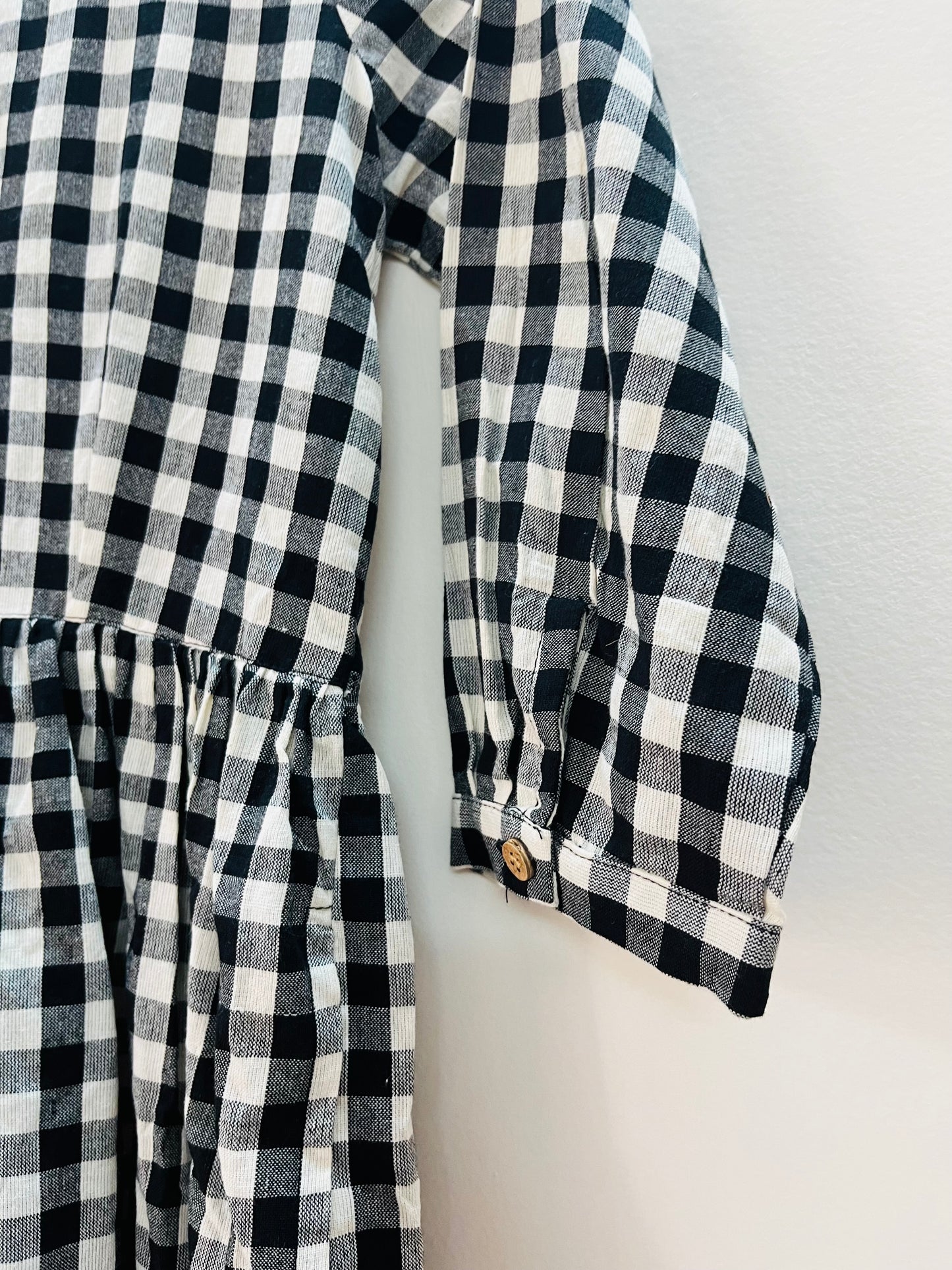 Black and white checks dress-XS