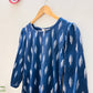 Navy ikat shift dress-S