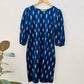 Navy ikat shift dress-S