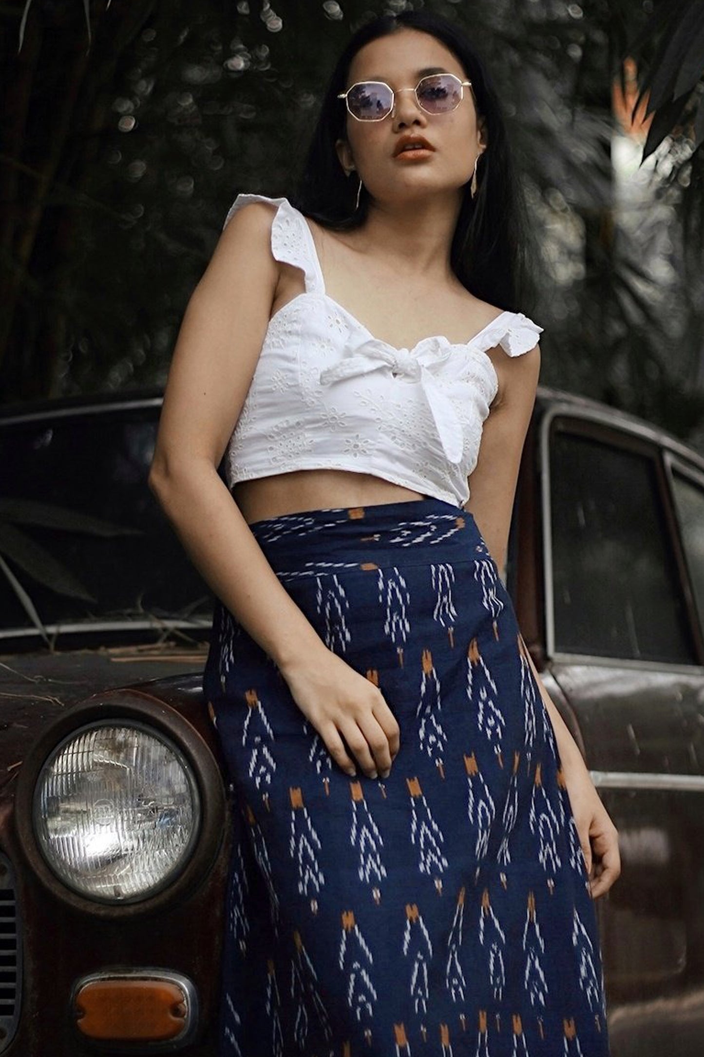 Indigo Ikat Skirt