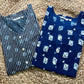 Indigo hand-blocked tops