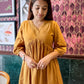 Poppy handloom dress- Mustard