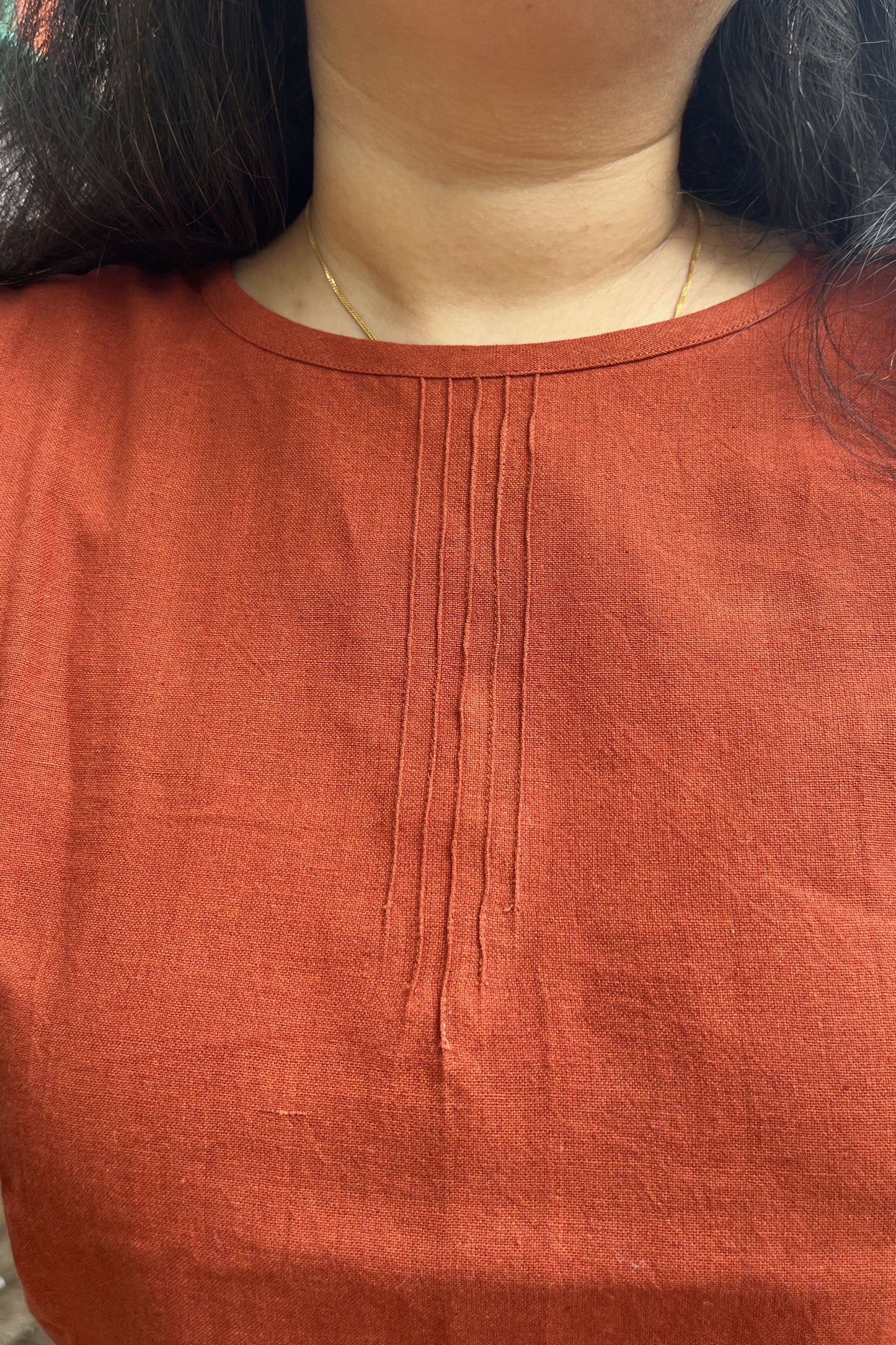 Rust handloom top