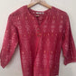 Pink Ikat top-S