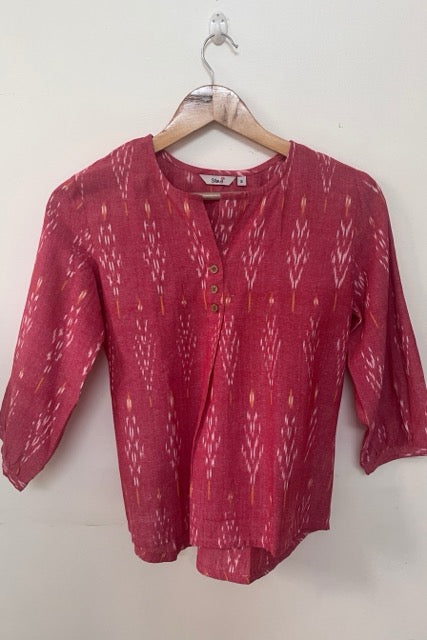 Pink Ikat top-S