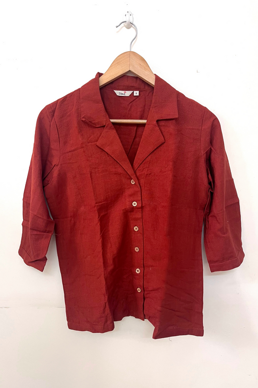 Deep rust handloom shirt S & M