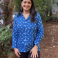 Mulmul Bandhani shirt-Blue