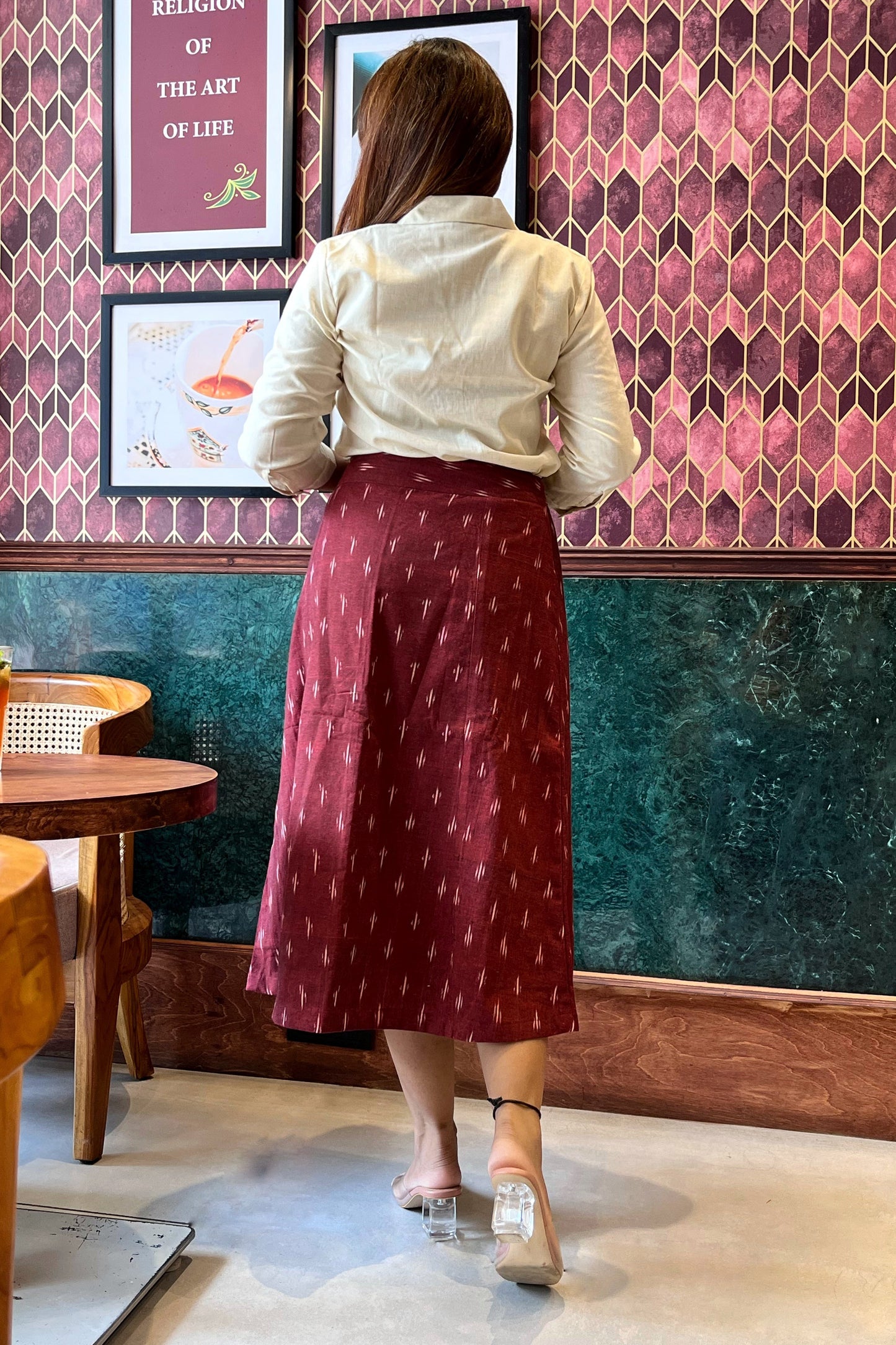Zoey Ikat skirt - Maroon