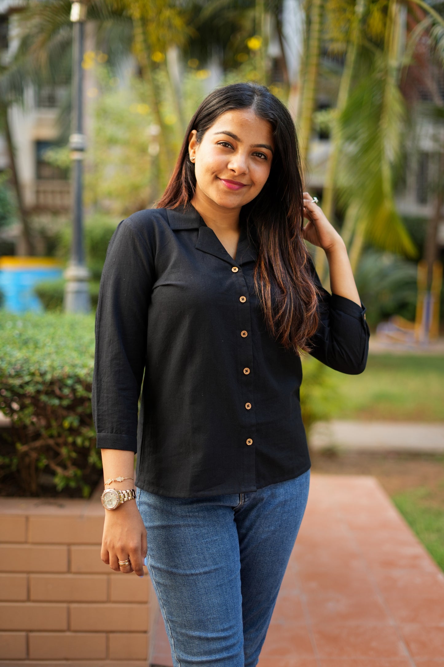 Malai Cotton Shirt- Black