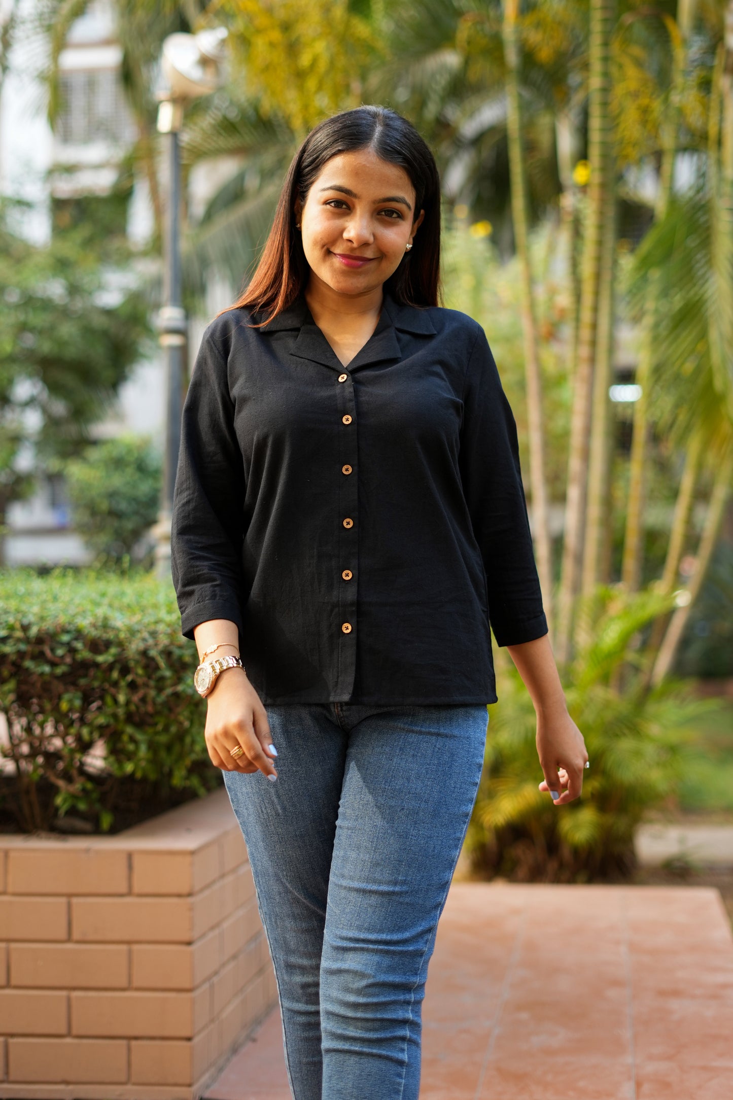 Malai Cotton Shirt- Black