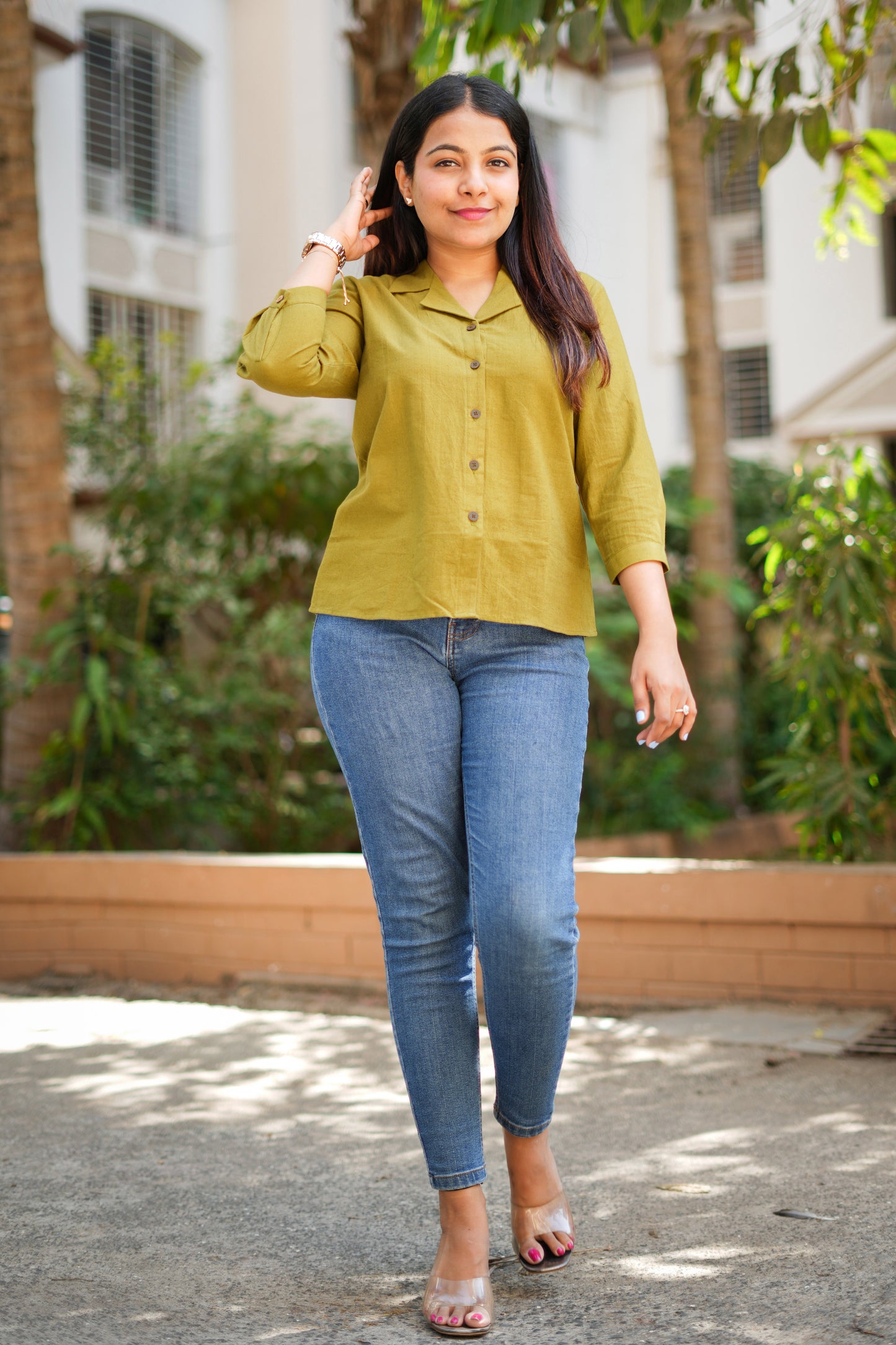 Malai Cotton Shirt-Olive