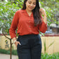 Malai Cotton Shirt- Burnt Orange